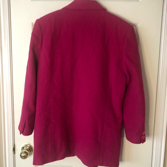 ✿ Vintage Hot Pink Wool Blazer Size M - Picture 4 of 6